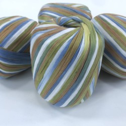 Mavi Beyaz Karışık Renkli Yumuşak Rafya İp 50 Gram 1 Top-RAF-1016