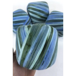 Yeşil Turkuaz Karışık Renkli Yumuşak Rafya İp 50 Gram 1 Top-RAF-1023