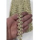 Gold Krem Raviona Dekoratif Kenar S&uuml;s&uuml; Şerit &ndash; El İşi S&uuml;sleme Şeridi 1 Metre-RAVIONA-102