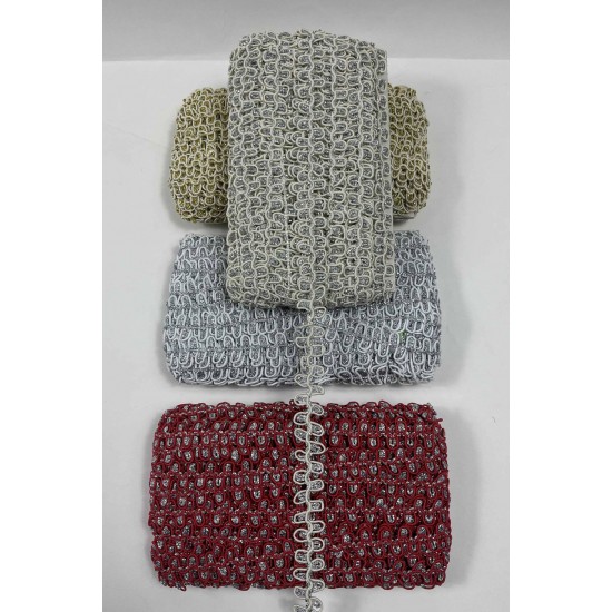 Kırmızı G&uuml;m&uuml;ş Raviona Dekoratif Kenar S&uuml;s&uuml; Şerit &ndash; El İşi S&uuml;sleme Şeridi 1 Metre-RAVIONA-103