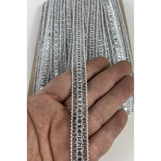 G&uuml;m&uuml;ş Reflecta Hologramlı Dekoratif Şerit &ndash; Simli Parlak S&uuml;sleme Şeridi 1 Metre-REFLECTA-2