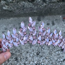 Regina Pembe Gelin Kına Tacı Özel Gün Aksesuar Kadın Taç Saç Aksesuarı-REGINA-10 Regina Pembe Gelin Kına Tacı Özel Gün Aksesuar Kadın Taç Saç Aksesuarı-REGINA-10