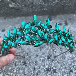 Regina Yeşil Gelin Kına Tacı Özel Gün Aksesuar Kadın Taç Saç Aksesuarı-REGINA-11 Regina Yeşil Gelin Kına Tacı Özel Gün Aksesuar Kadın Taç Saç Aksesuarı-REGINA-11