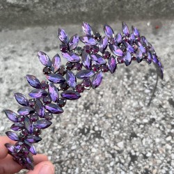 Regina Mor Gelin Kına Tacı Özel Gün Aksesuar Kadın Taç Saç Aksesuarı-REGINA-2 Regina Mor Gelin Kına Tacı Özel Gün Aksesuar Kadın Taç Saç Aksesuarı-REGINA-2