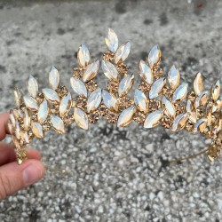 Regina Gold Gelin Kına Tacı Özel Gün Aksesuar Kadın Taç Saç Aksesuarı-REGINA-7 Regina Gold Gelin Kına Tacı Özel Gün Aksesuar Kadın Taç Saç Aksesuarı-REGINA-7