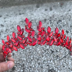 Regina Kırmızı Gelin Kına Tacı Özel Gün Aksesuar Kadın Taç Saç Aksesuarı-REGINA-8 Regina Kırmızı Gelin Kına Tacı Özel Gün Aksesuar Kadın Taç Saç Aksesuarı-REGINA-8