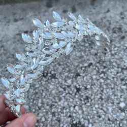 Regina Gümüş Gelin Kına Tacı Özel Gün Aksesuar Kadın Taç Saç Aksesuarı-REGINA-9 Regina Gümüş Gelin Kına Tacı Özel Gün Aksesuar Kadın Taç Saç Aksesuarı-REGINA-9