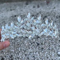 Regina Gümüş Gelin Kına Tacı Özel Gün Aksesuar Kadın Taç Saç Aksesuarı-REGINA-9 Regina Gümüş Gelin Kına Tacı Özel Gün Aksesuar Kadın Taç Saç Aksesuarı-REGINA-9