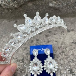 Renata Gümüş Gelin Kına Tacı Özel Gün Aksesuar Kadın Taç Ve Geniş Mekik Küpe Takımı-RENATA-11 Renata Gümüş Gelin Kına Tacı Özel Gün Aksesuar Kadın Taç Ve Geniş Mekik Küpe Takımı-RENATA-11