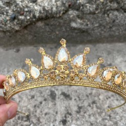 Renata Gold Gelin Kına Tacı Özel Gün Aksesuar Kadın Taç Saç Aksesuarı-RENATA-2 Renata Gold Gelin Kına Tacı Özel Gün Aksesuar Kadın Taç Saç Aksesuarı-RENATA-2