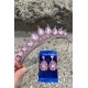 Renata Pembe Gelin Kına Tacı Özel Gün Aksesuar Kadın Taç Ve Damla Mekik Küpe Takımı-RENATA-21 Renata Pembe Gelin Kına Tacı Özel Gün Aksesuar Kadın Taç Ve Damla Mekik Küpe Takımı-RENATA-21