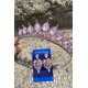 Renata Pembe Gelin Kına Tacı Özel Gün Aksesuar Kadın Taç Ve İnce Mekik Küpe Takımı-RENATA-22 Renata Pembe Gelin Kına Tacı Özel Gün Aksesuar Kadın Taç Ve İnce Mekik Küpe Takımı-RENATA-22