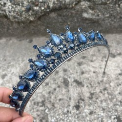 Renata Lacivert Gelin Kına Tacı Özel Gün Aksesuar Kadın Taç Saç Aksesuarı-RENATA-3 Renata Lacivert Gelin Kına Tacı Özel Gün Aksesuar Kadın Taç Saç Aksesuarı-RENATA-3