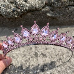 Renata Pembe Gelin Kına Tacı Özel Gün Aksesuar Kadın Taç Saç Aksesuarı-RENATA-4 Renata Pembe Gelin Kına Tacı Özel Gün Aksesuar Kadın Taç Saç Aksesuarı-RENATA-4