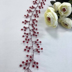 Kırmızı Kristalli Saç Ve Türban Aksesuarı-SAK-10