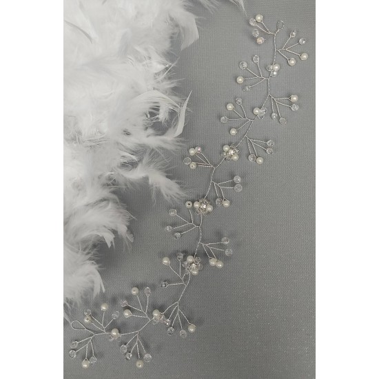 Çiçek Taşlı Kristalli Saç Aksesuarı-SAK-1059