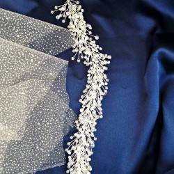 Şeffaf Kristalli Kirpi Model Saç ve Türban Aksesuarı-SAK-1067