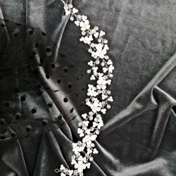 Gümüş Boncuklu Saç ve Türban Aksesuarı-SAK-1069