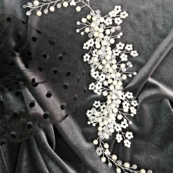 Şeffaf Boncuklu Krokodil Model Saç ve Türban Aksesuarı-SAK-1072