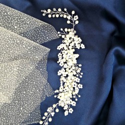 Şeffaf Boncuklu Krokodil Model Saç ve Türban Aksesuarı-SAK-1072