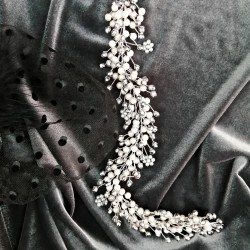 Gümüş Yuvarlak Boncuklu Saç ve Türban Aksesuarı-SAK-1074