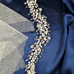 Gümüş Yuvarlak Boncuklu Saç ve Türban Aksesuarı-SAK-1074