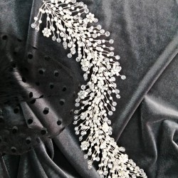 Şeffaf Kristal Boncuklu Kirpi Model Saç ve Türban Aksesuarı-SAK-1075