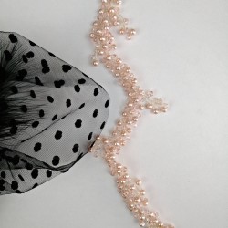 Pudra Boncuklu Saç ve Türban Aksesuarı-SAK-1078