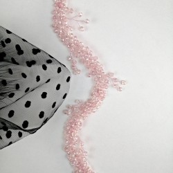 Pembe Boncuklu Saç ve Türban Aksesuarı-SAK-1079