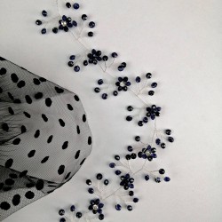 Siyah Papatyalı Saç ve Türban Aksesuarı-SAK-1084