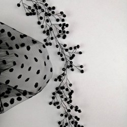 Siyah Kristalli Saç ve Türban Aksesuarı-SAK-1085