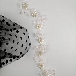 Şeffaf Papatya Model Saç ve Türban Aksesuarı-SAK-1087