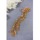 Koyu Bal Rengi Liliz Model Kristal Boncuklu Saç Ve Türban Aksesuarı-SAK-1093