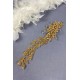 Bal Rengi Liliz Model Kristal Boncuklu Saç Ve Türban Aksesuarı-SAK-1095