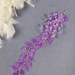 Lila Liliz Model Kristal Boncuklu Saç Ve Türban Aksesuarı-SAK-1097