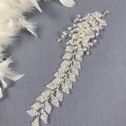 Şeffaf Liliz Model Kristal Boncuklu Saç Ve Türban Aksesuarı-SAK-1099