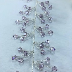 Lila Rengi Kristalli Saç Ve Türban Aksesuarı-SAK-11