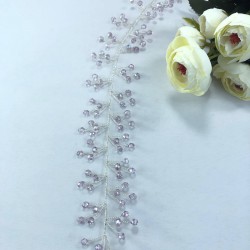 Lila Rengi Kristalli Saç Ve Türban Aksesuarı-SAK-11