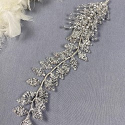 Gümüş Liliz Model Kristal Boncuklu Saç Ve Türban Aksesuarı-SAK-1100 Gümüş Liliz Model Kristal Boncuklu Saç Ve Türban Aksesuarı-SAK-1100