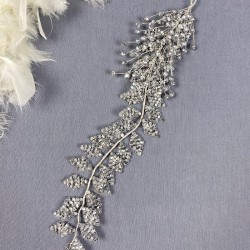 Gümüş Liliz Model Kristal Boncuklu Saç Ve Türban Aksesuarı-SAK-1100 Gümüş Liliz Model Kristal Boncuklu Saç Ve Türban Aksesuarı-SAK-1100