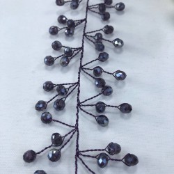 Mor Kristalli Saç Ve Türban Aksesuarı-SAK-12