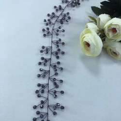 Mor Kristalli Saç Ve Türban Aksesuarı-SAK-12