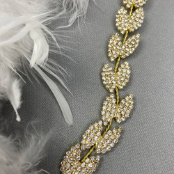 Gold Rengi Zella Yaprak Desen Saç Akseusarı-SAK-16