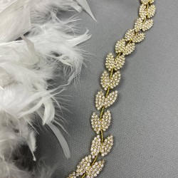 Gold Rengi Zella Yaprak Desen Saç Akseusarı-SAK-16