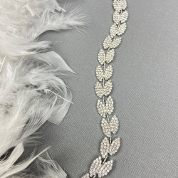 Gümüş Rengi Zella Yaprak Desen Saç Akseusarı-SAK-17