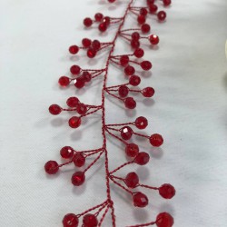 Bordo Kritalli Saç Ve Türban Aksesuarı-SAK-3