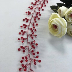 Bordo Kritalli Saç Ve Türban Aksesuarı-SAK-3