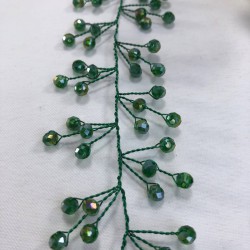 Yeşil Kritalli Saç Ve Türban Aksesuarı-SAK-5