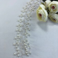 Krem İncili Saç Ve Türban Aksesuarı-SAK-7