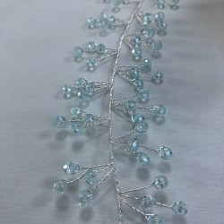 Turkuaz Rengi Kristalli Saç Ve Türban Aksesuarı-SAK-8